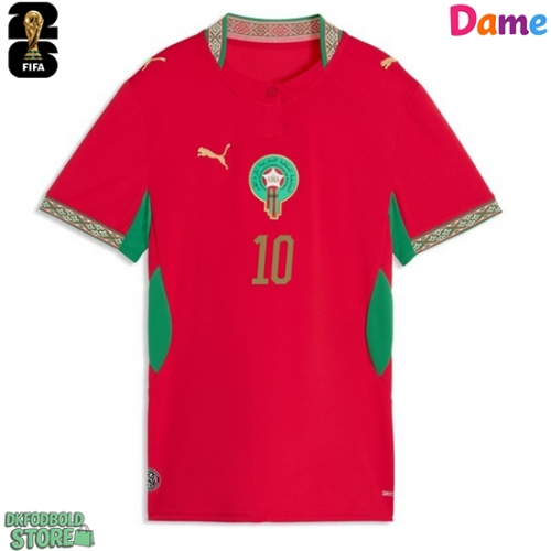 Marokko Brahim Diaz #10 Replika Hjemmebanetrøje Dame VM 2026 Kortærmet